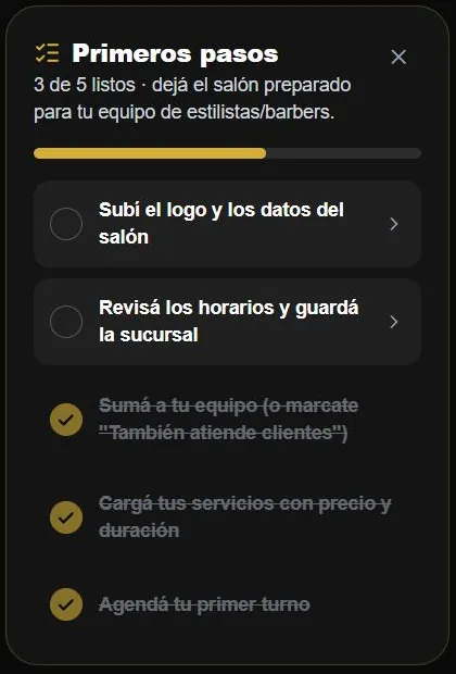 Guía de primeros pasos para configurar el salón